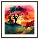 Watercolor Folk Art Sunset thumbnail