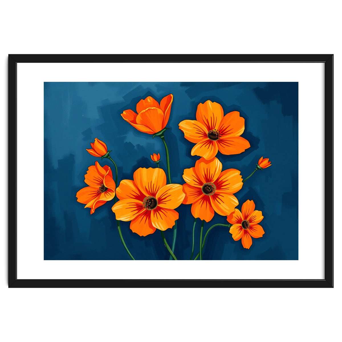 Orange Blue Flower