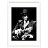 John Lee Hooker American Blues Guitarist in Grayscale thumbnail