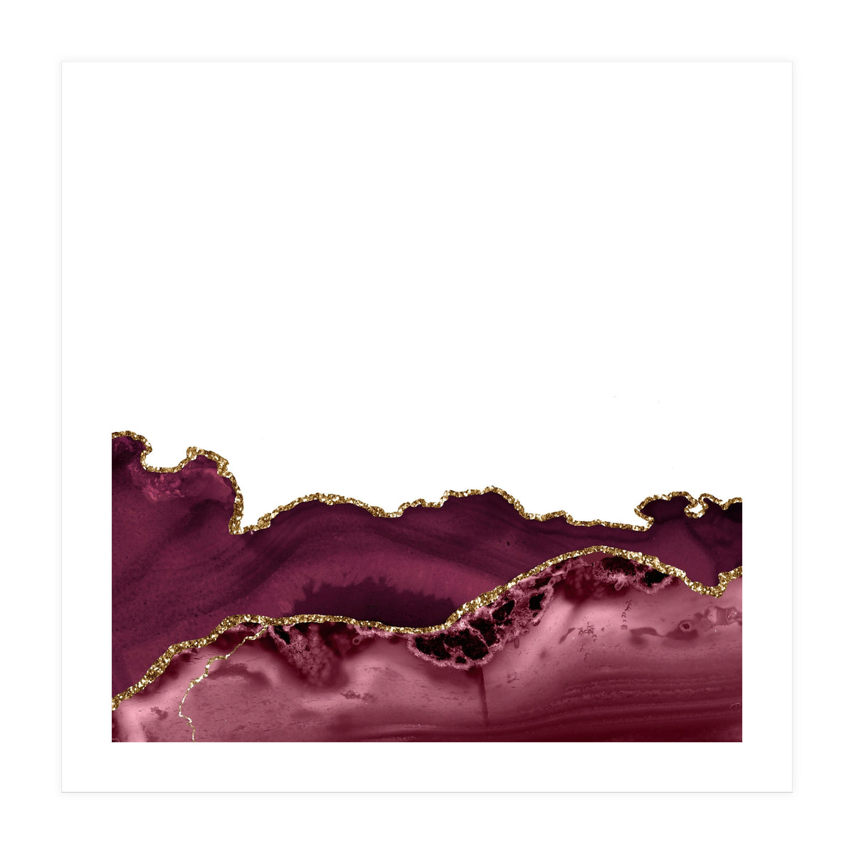Burgundy & Gold Agate Texture 30  (Print Only)