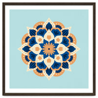 Mandala flower - orange and blue