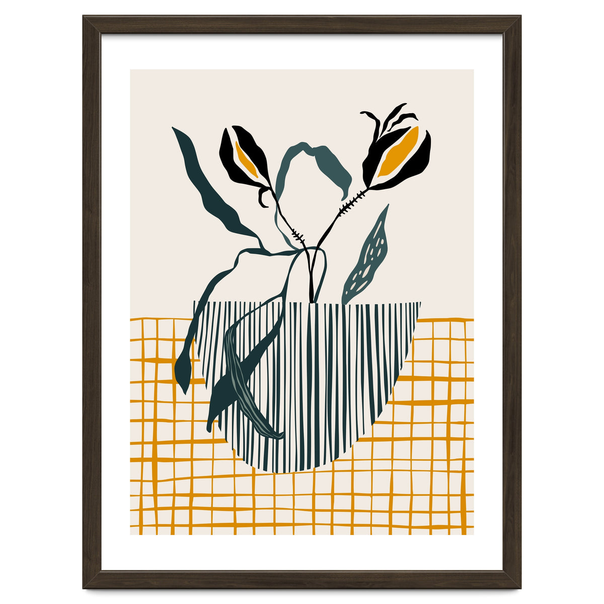 Midcentury plant pot light