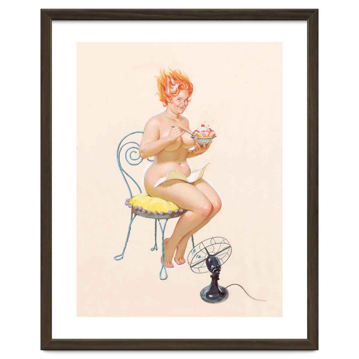 Beautiful Chubby Girl Enjoys In Ice Cream