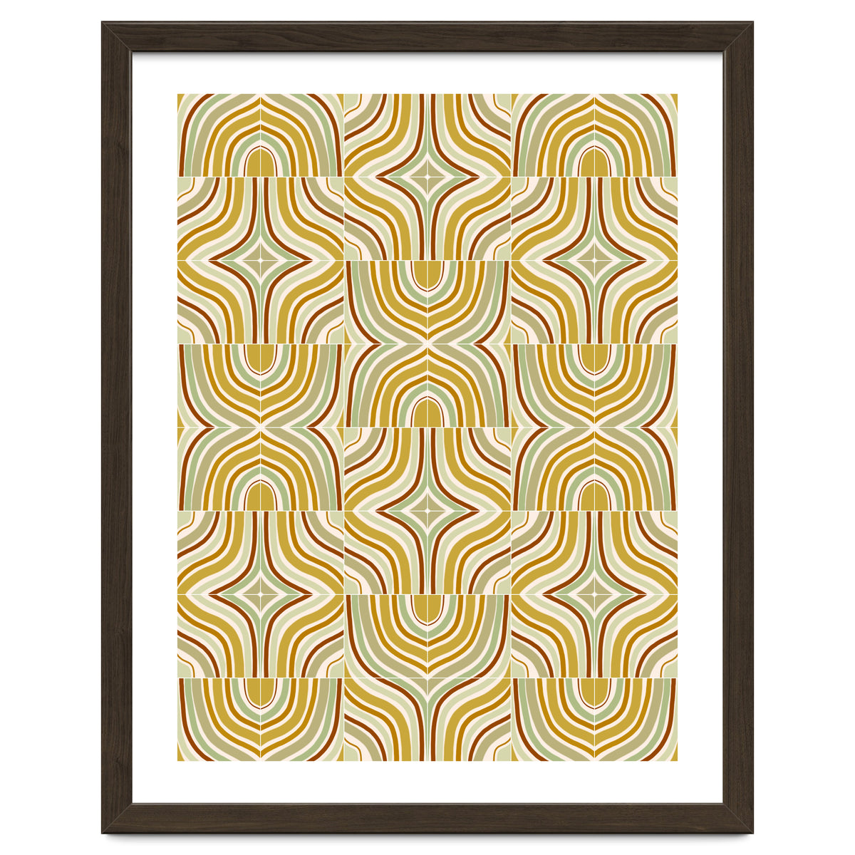 Ochre Retro Marbled Tiles