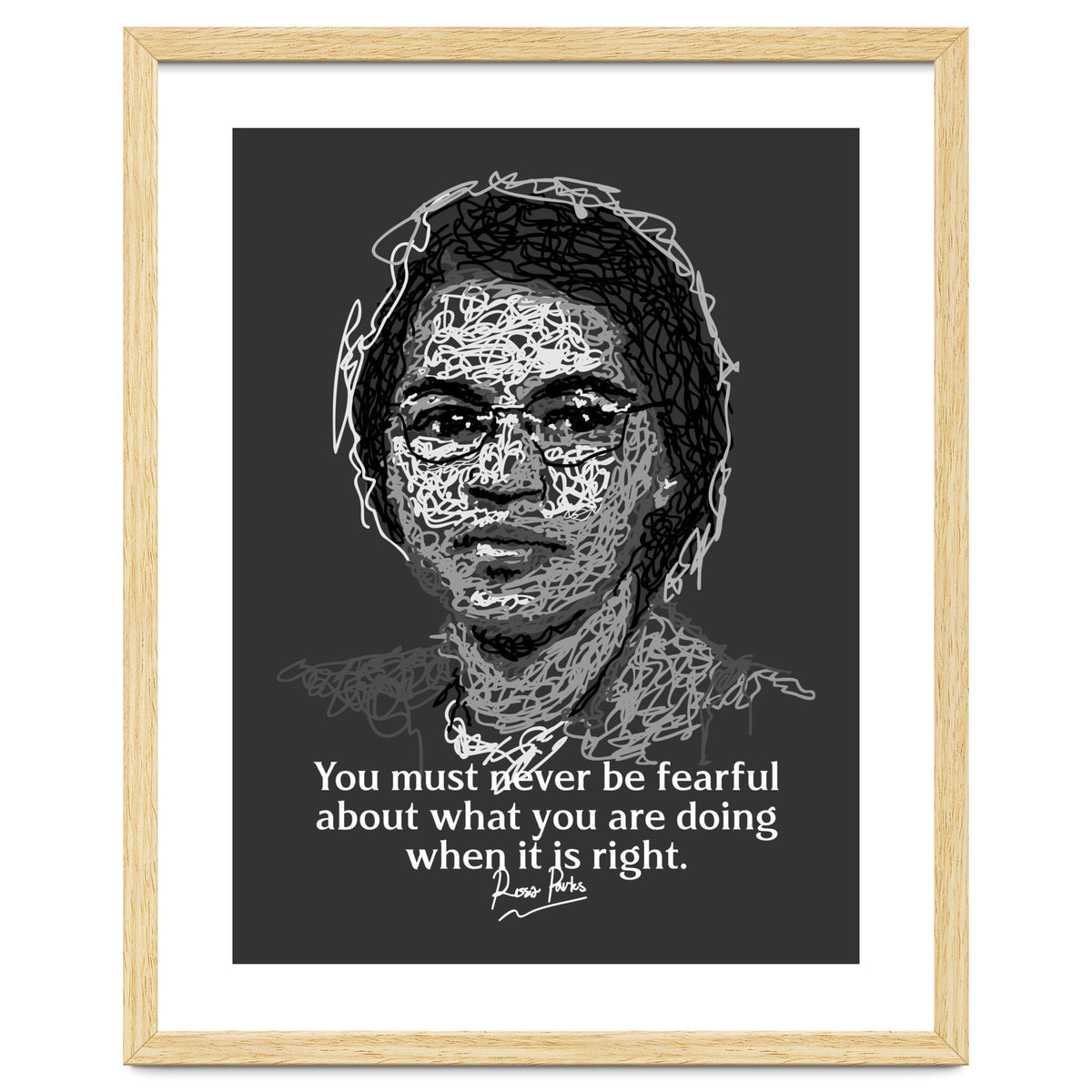 Rosa Parks  American Activist Legend in Scribble Art