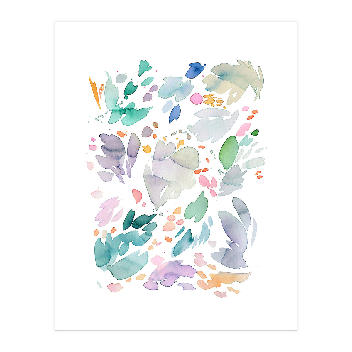 Abstract Watercolor Summer Flowers II (Print Only)