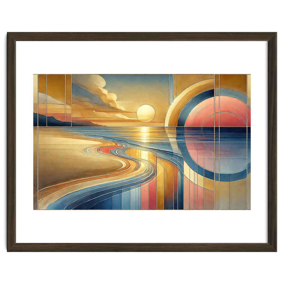 Sundown Serenity Scene In Art Deco