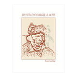 Self Portrait With Bandaged Ear And Pipe – Vincent Van Gogh (Print Only) thumbnail