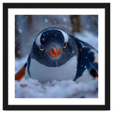 Close Up Gentoo Penguin In Snowy Landscape thumbnail