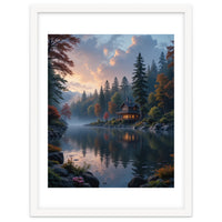 Serene Lakeside Retreat in Autumn Forest