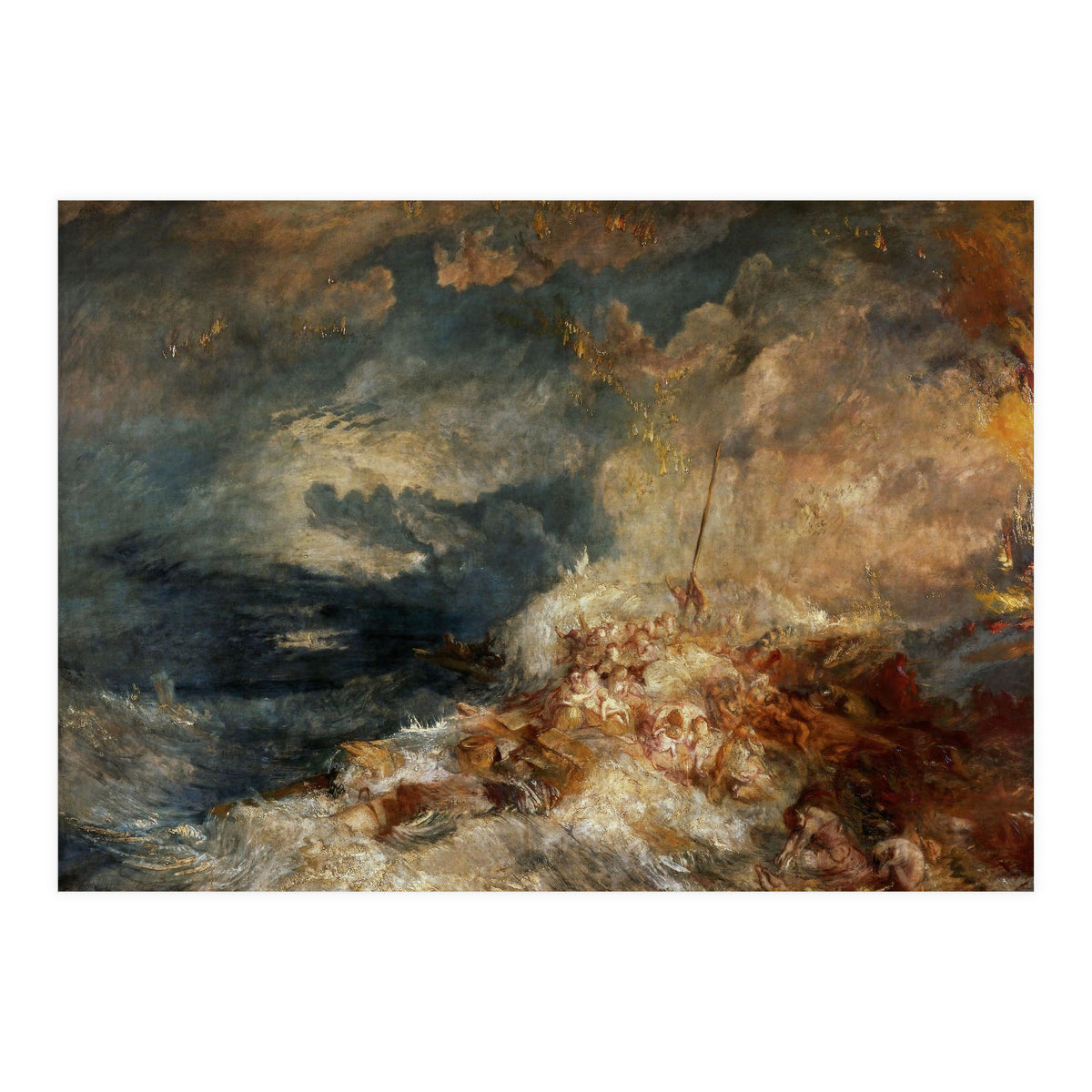 Joseph Mallord William Turner / 'Fire at Sea', c. 1835, Oil on canvas, 171 x 220 cm. (Print Only)