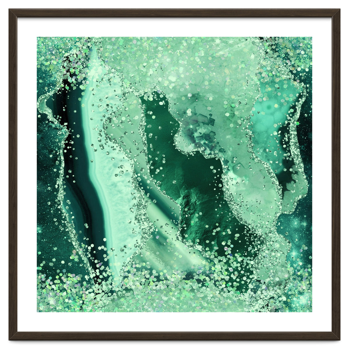 Emerald Glitter Agate Texture 03