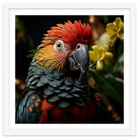 Vibrant Macaw Parrot With Red And Yellow