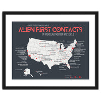 USA Map of Alien First Contacts in Movies