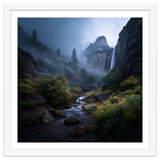 Majestic Misty Mountain Valley with Cascading Waterfall thumbnail