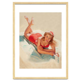 Pinup Girl Posing On A Beach thumbnail