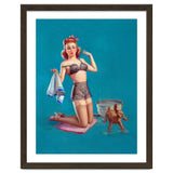 Pinup Girl Bathing A Dog thumbnail