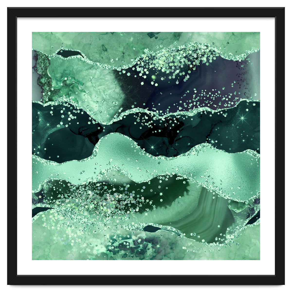 Emerald Glitter Agate Texture 06