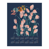 calendar 2025 Linocut flowers blue (Print Only) thumbnail
