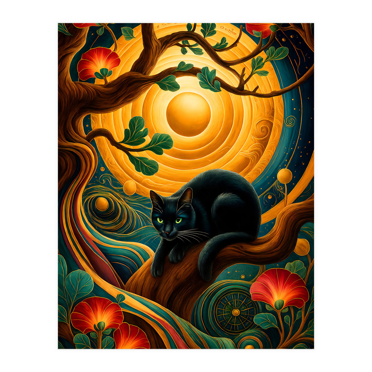 Black Cat Retro Contemporer (Print Only)