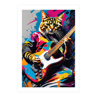 Cat Plays The Guitar, Graffiti (Print Only)