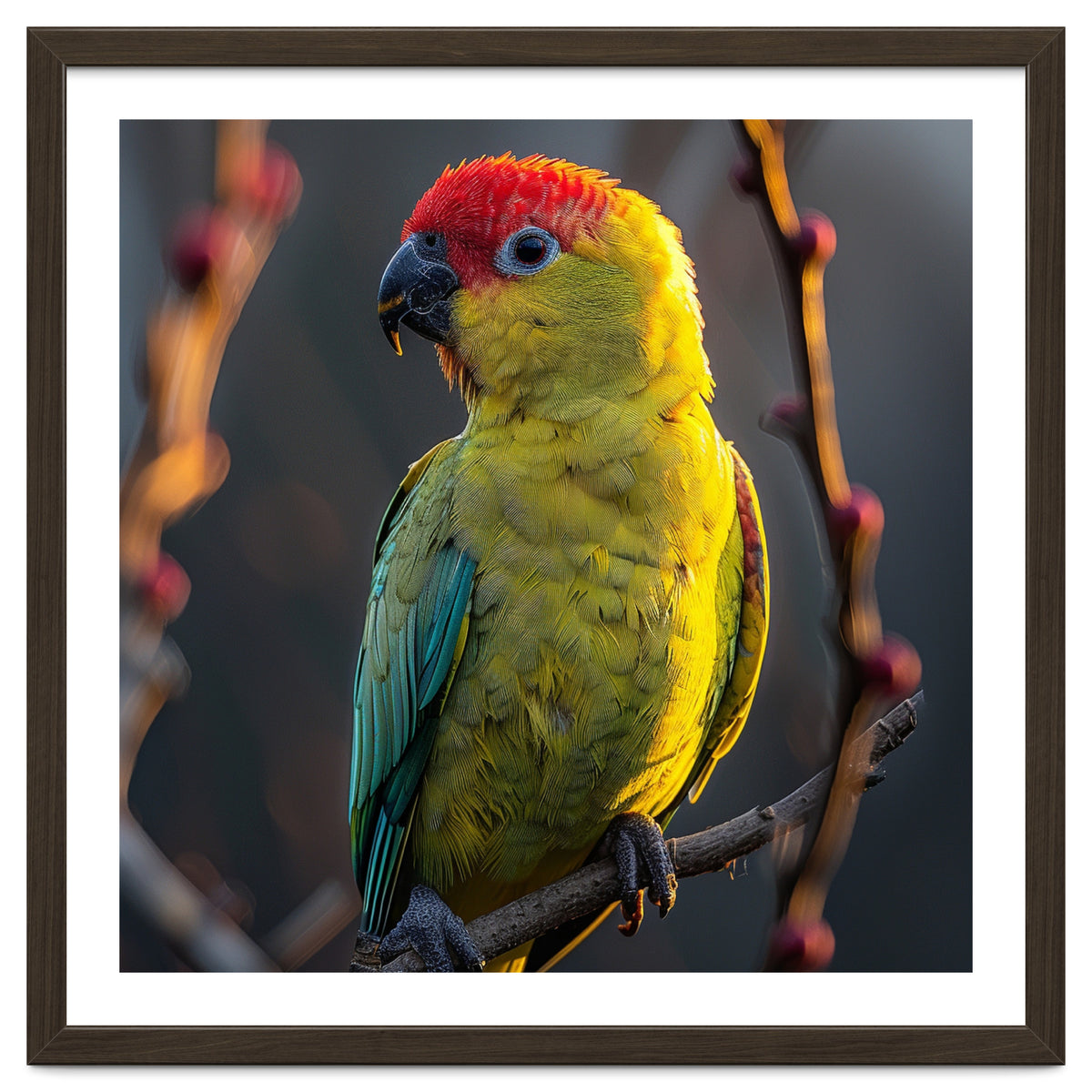 Close Up Of A Colorful Jenday Conure