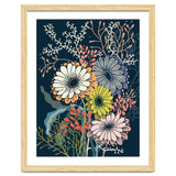 Springtime daisies dark blue thumbnail