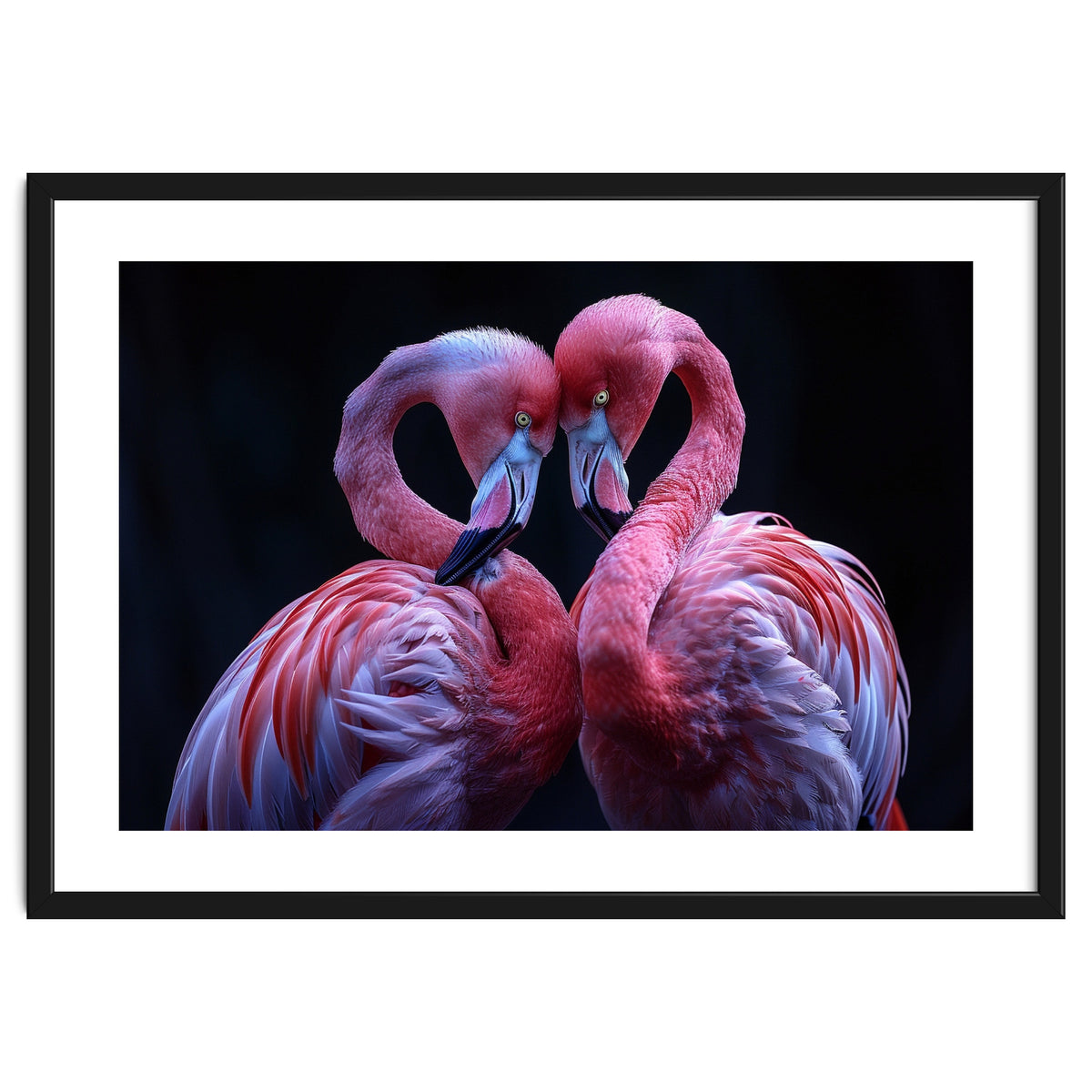 Two Pink Flamingos Forming A Heart Shape