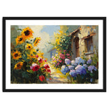 Vibrant Summer Cottage Garden Oil Painting thumbnail
