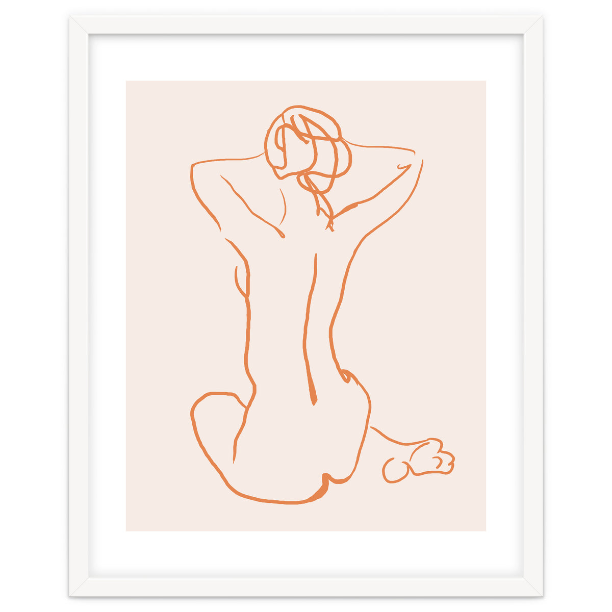 Femina, Abstract Minimal Woman Line Art Sketch, Drawing Feminine Empower Express