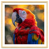 Scarlet Macaw Parrot Close Up Portrait