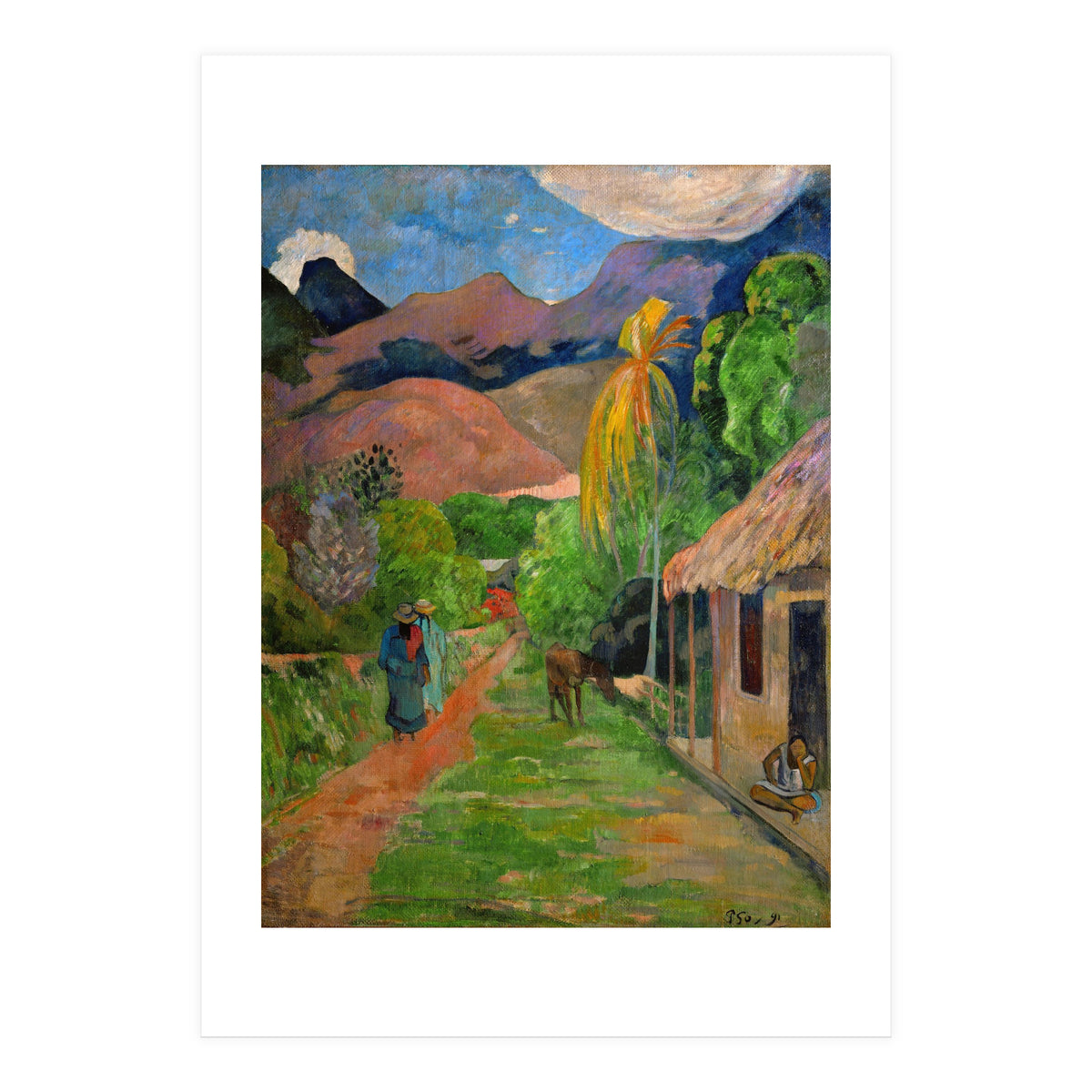 Path in Papeete, called rue du Tahiti. Oil on canvas (1891) 115.5 x 88.5 cm Cat. W 441. (Print Only)