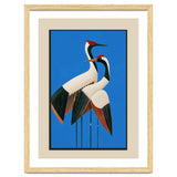 Stillness In Motion Abstract Cranes In Blue thumbnail