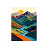 Minimalist Mountain River Landscape (Print Only) thumbnail