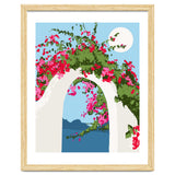 Bougainvillea Arch, Greece Santorini Architecture Travel, Summer Botanical Nature Bohemian, Eclectic Boho thumbnail