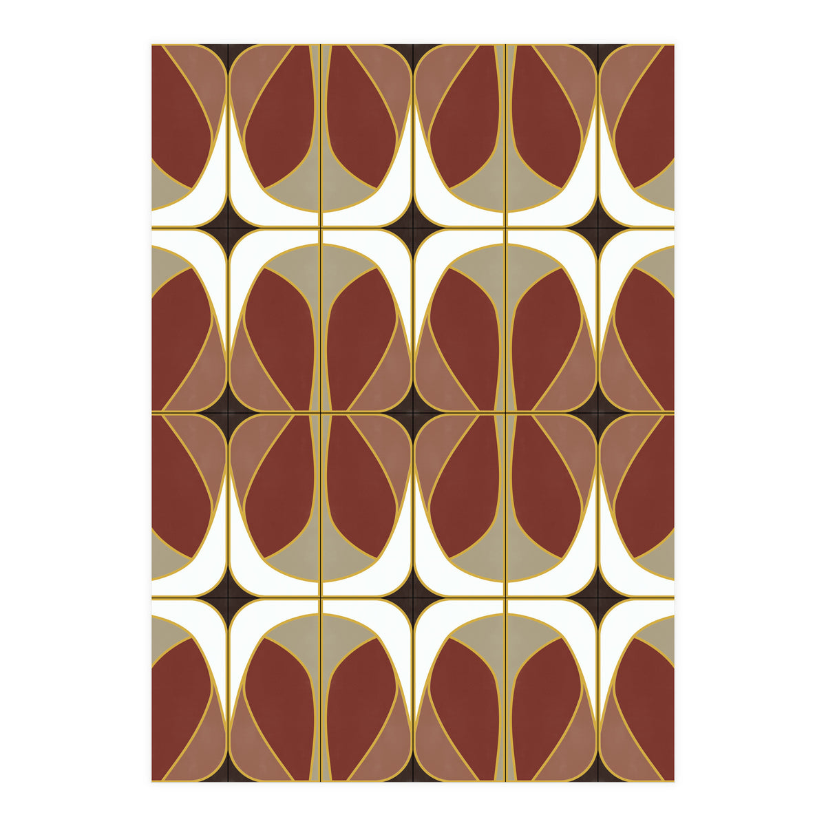 Umber Nouveau Tiles (Print Only)