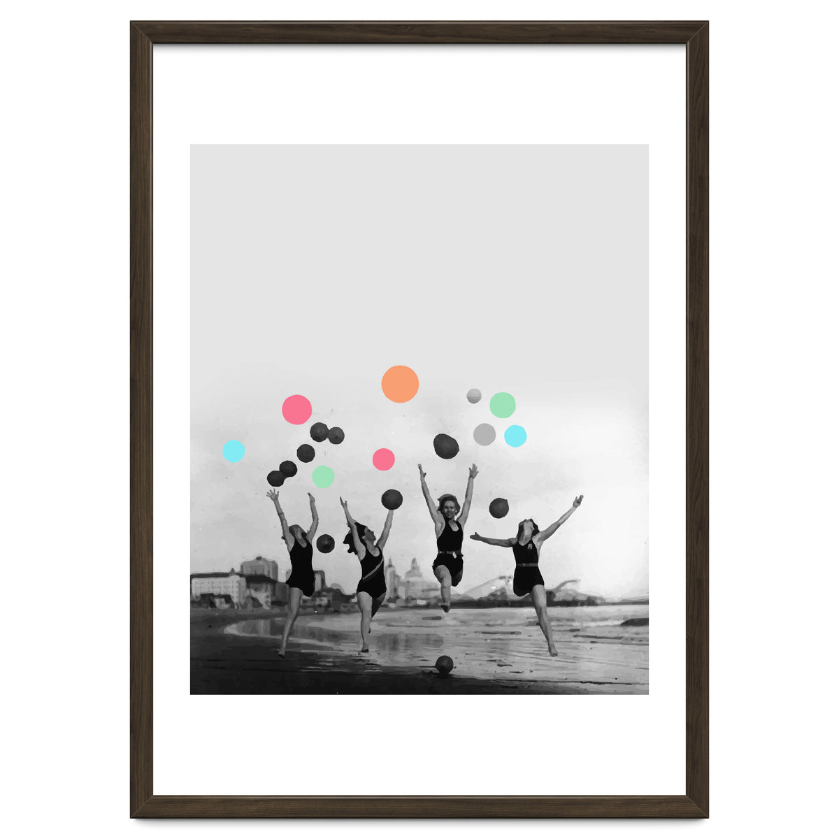 Vintage Women Black & White Photography Balloons Freedom Feminism Women's Rights Individuality