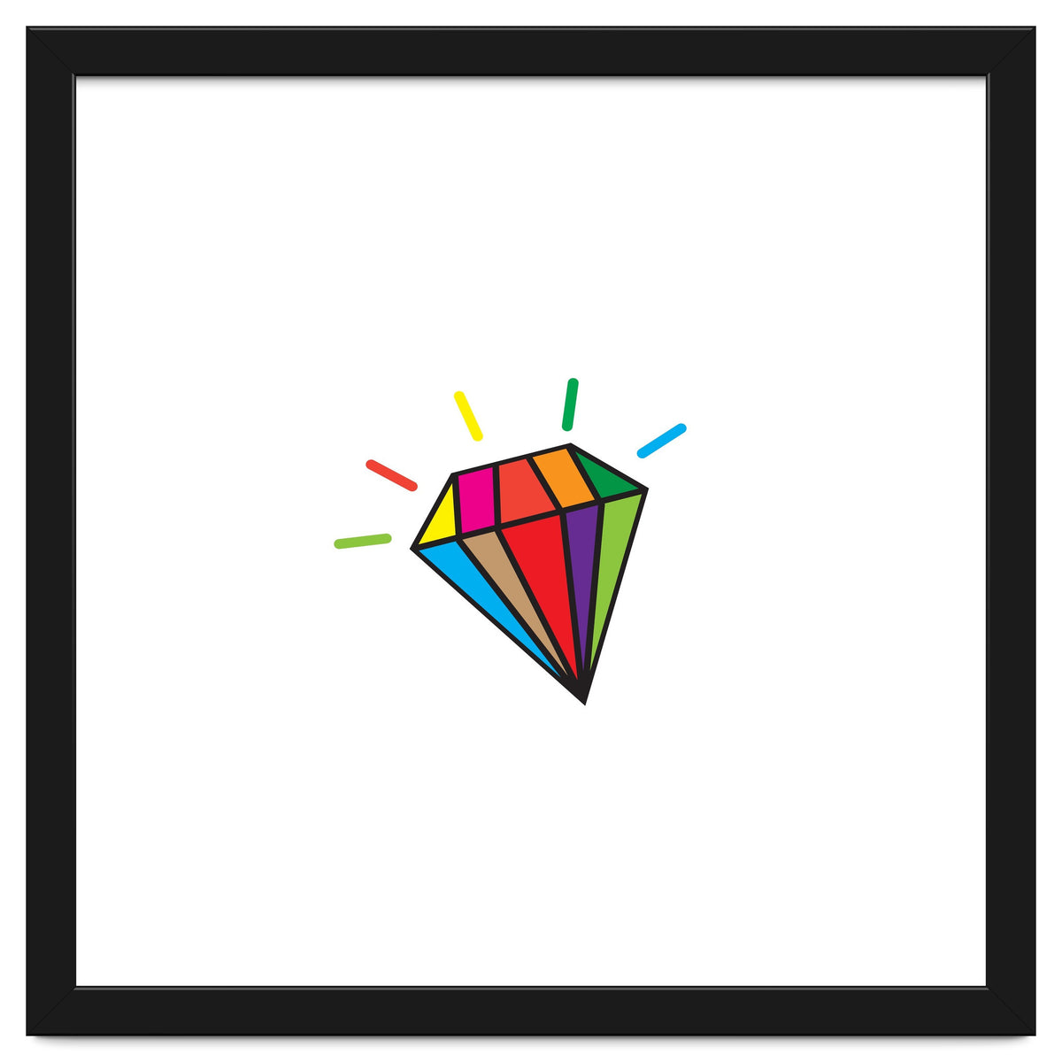 Rainbow colorful diamond