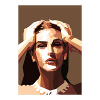 Monica Bellucci Actress Retro Art Illustration (Print Only)