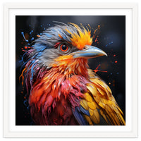 Vibrant Bird With Colorful Splatter Paint
