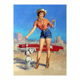 Pinup Cowgirl Showing A New Dog Trick (Print Only) thumbnail