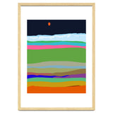 Iceland, Abstract Nature Travel Landscape, Eclectic Rainbow Retro Concept, Colorful Boho Modern Contemporary thumbnail