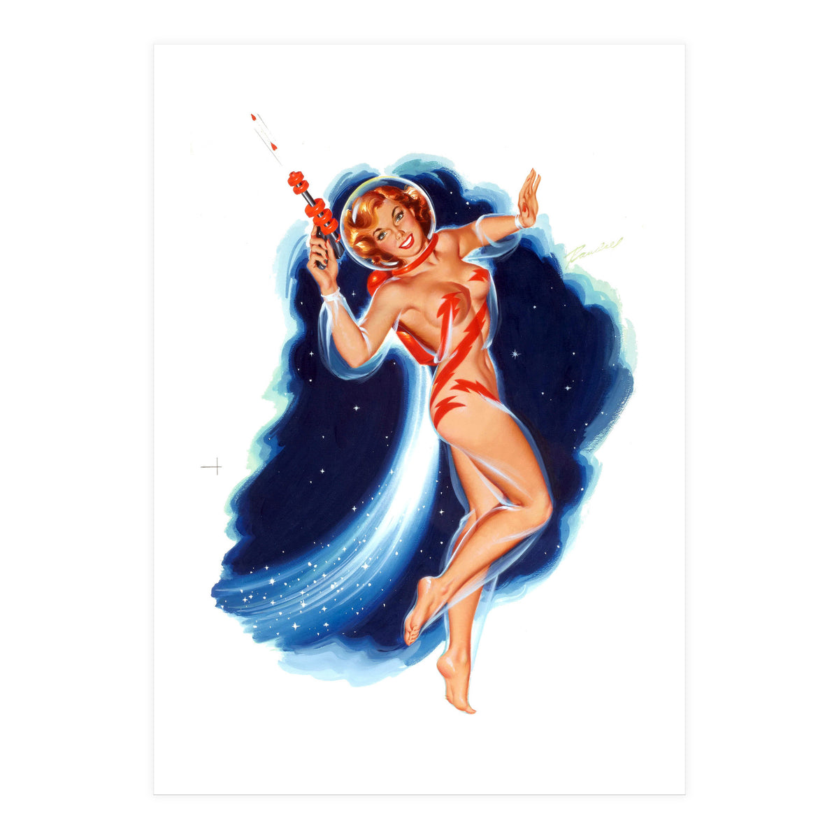 Pinup Astronaut Girl (Print Only)