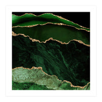 Green & Gold Agate Texture 02  (Print Only)