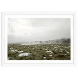 Remaining snow in the late summer greenfield - Iceland thumbnail