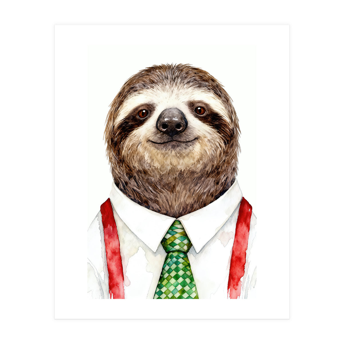 Sloth in the office Attire (Print Only)