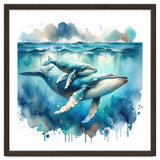 Mother And Calf Whales Watercolor thumbnail