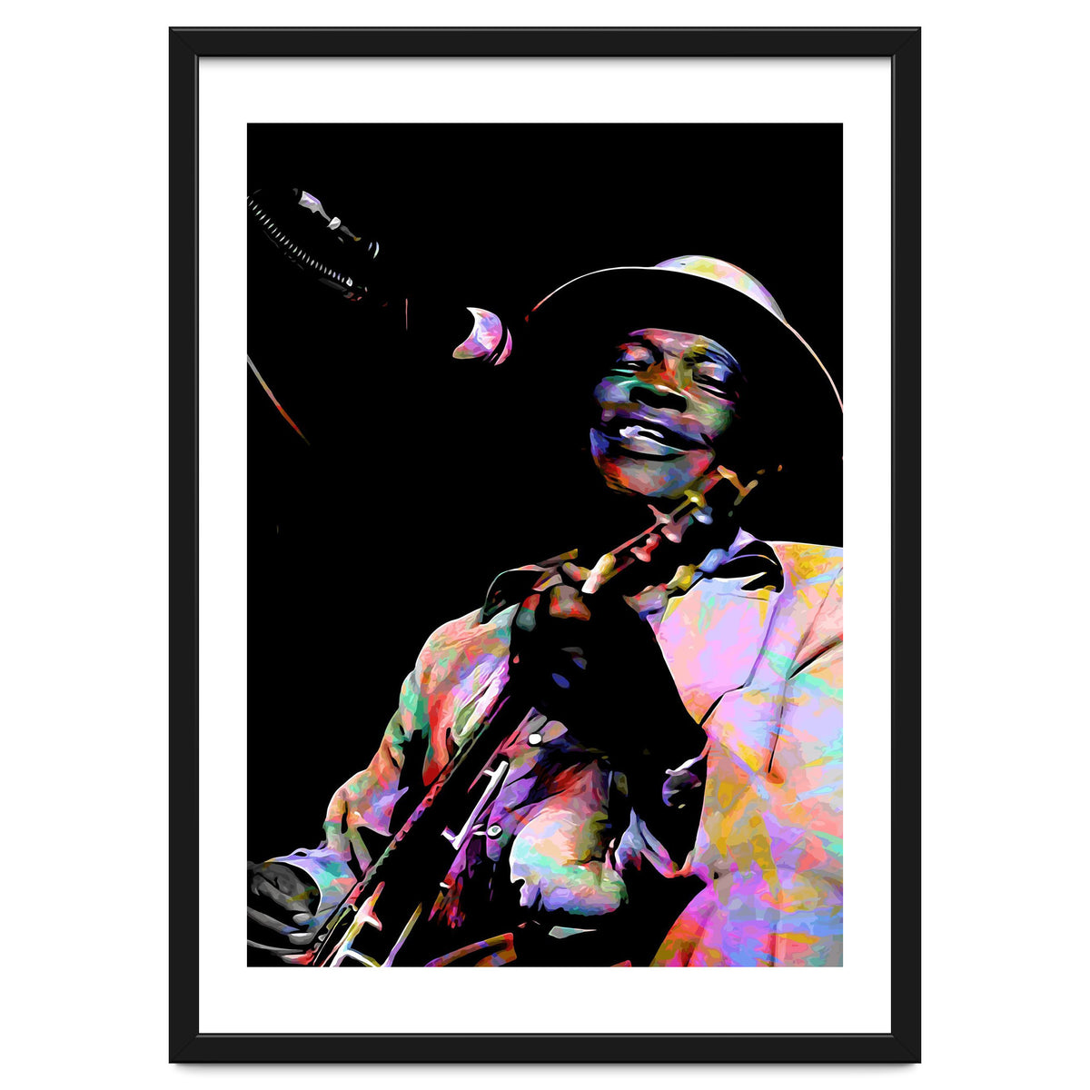 John Lee Hooker American Blues Guitarist Colorful Art