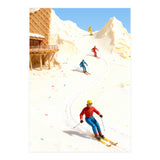 Skiing on Ice Cream Mountains, Miniature Skiers Winter Art Print for Kitchen Decor (Print Only) thumbnail