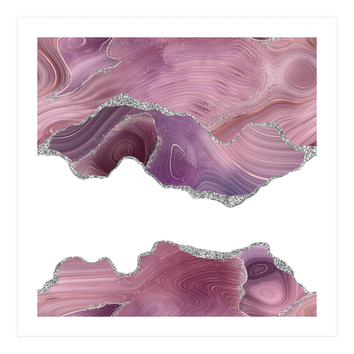 Mauve & Silver Agate Texture 07 (Print Only)